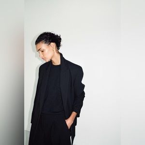 Zara Double Breasted Oversized Black Blazer - Size Medium NWOT